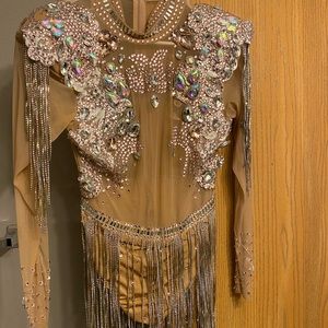 Bedazzled nude romper/leotard